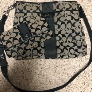 Coach signature crossbody and wallet
